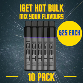 Special offer: 16.6% OFF IGET Hot Bulk 10 Pack @vapesharkau.com