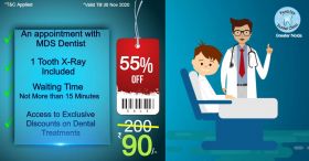 70% Off on Dentist Cosultation Fee + 1 Tooth X-Ray
