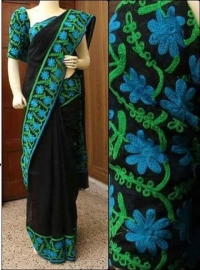 Supernet Sarees and Salwars with aari work