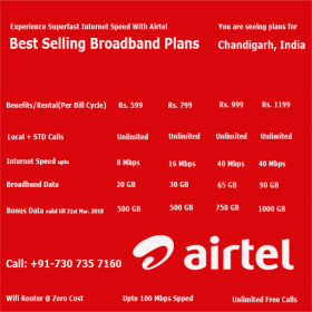 Airtel Broadband Services in Chandigarh