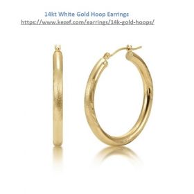 Shop Online 14kt White Gold Hoop Earrings