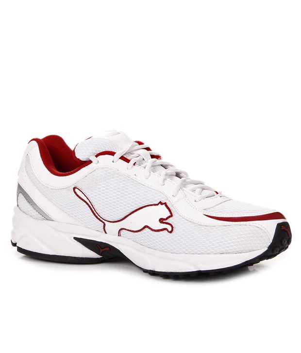 puma carlos white & red running shoes