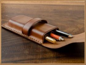 Leather Triple Pen Sleeves