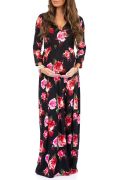 Baby Shower Dresses | Faux Wrap Floral Maxi Dress