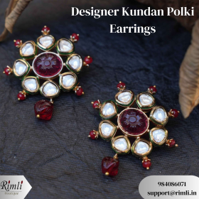 Trendy Kundan Polki Designer Earrings in Chennai |