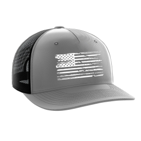 White Flag Gray Snapback American Flag Hat