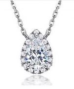 Teardrop surrounded by diamond necklace