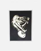 Guitarist Girl 3D Wall Mural