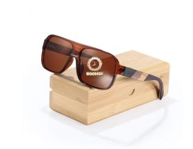 BROWN MIX LAYERED WOODEN UNISEX SUNGLASSES ST21500