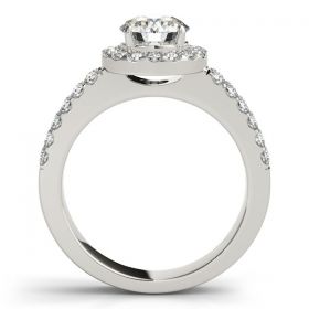 White Gold Halo Diamond Engagement Ring
