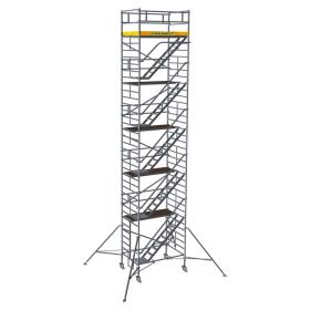 ALUMINUM SCAFFOLDING TOWER WITH STAIRWAY