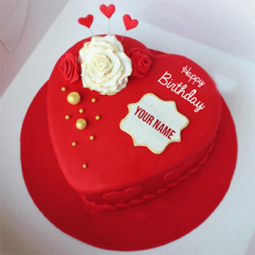 Romantic Red Heart Cake