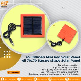  6V 100mAh Mini Red Solar Panel Cell 70x70 Square 