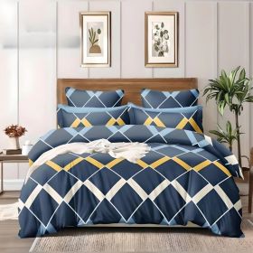 Blue Maze Elastic Fitted Bedsheets With Pillow Set