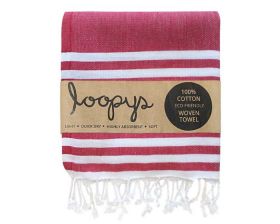 Super Light Soft Scarlet Red & White Double Stripe