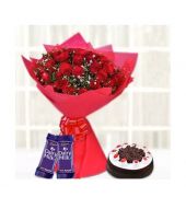 30-Red Blooms With Choco Treats