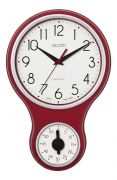 Acctim Kitchen Time Wall Clock Red with timer 2159