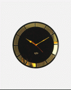 Golden and  Black Wall Clock