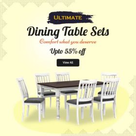 MARTHA 4 SEATER DINING TABLE SET (DISTRESS & WALNU