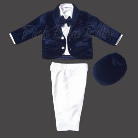 Boys Party Wear Velvet 5 Piece Suit