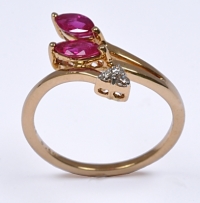 Ruby Designer Diamond Curve Ring