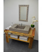 Small Concrete Ramp Sink in Vanity Top