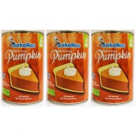 Bakeroo 100% Pure Pumpkin (15 oz) 425g - Pack of 3