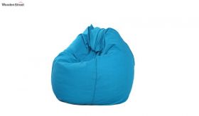 Organic Cotton Bean Bag Cover With Beans (Blue)