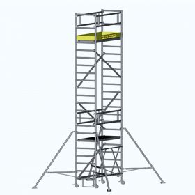 ALUMINUM SCAFFOLDING TOWER WITH FOLDING FRAME