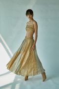 GOLD SILVER MAXI SKIRT WITH BUSTIER