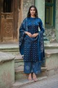 Blue Bandhani Printed Kurta Set