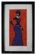 African Painting | Purple Lady