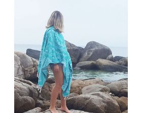 Shop Turquoise Aztec Tribal Turkish Towel | Loopys