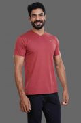 V Neck T-shirt - Brick Red