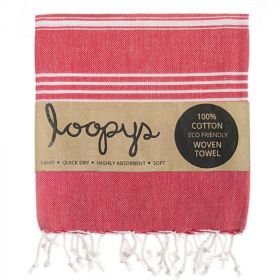 Original Turkish Towel In Scarlet | Loopys Towels