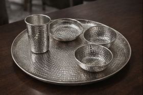 Hammered Silver Dinner Set