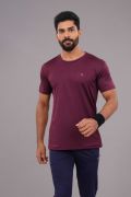 Butter Lycra Round Neck T-shirt - Italian Plum