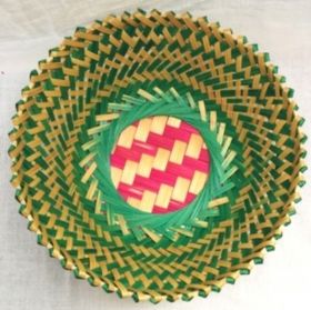 Green Round Bamboo Gift Basket