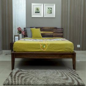 Solid Wood Bed With Brass Work