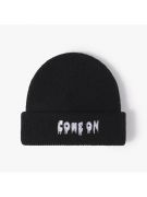 Letter Embroidery Flanged Knitted Beanie