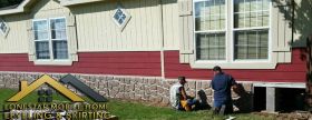 Mobile home skirting installation