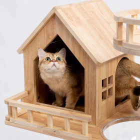 Wooden Cat House Indoor