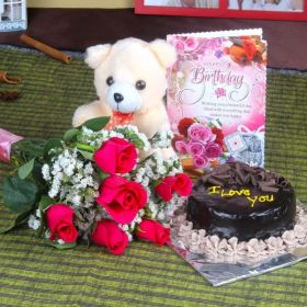 Roses and Chocolate Cake Hamper