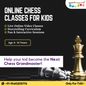 Enroll kids aged 5-14 years to learn Chess Online