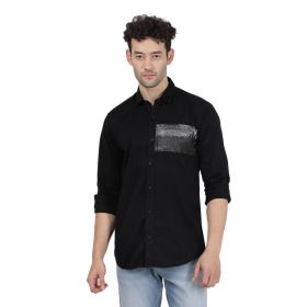 DANUZZZ Men Solid Casual Black Shirt