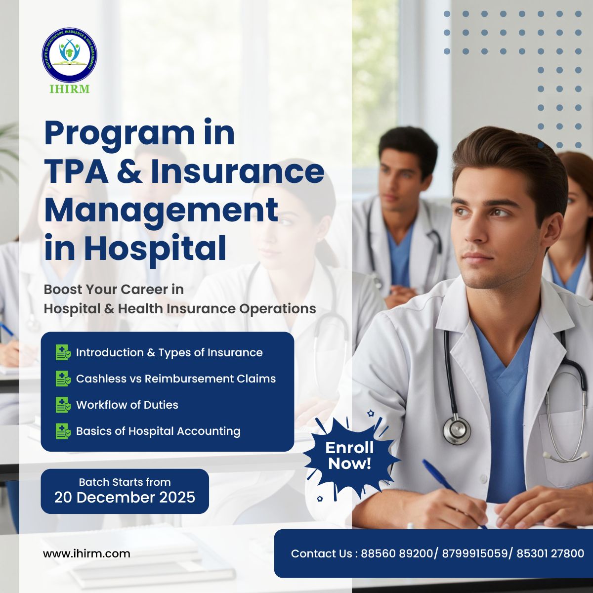 Program in TPA & Insurance Management in Hospital || IHIRM