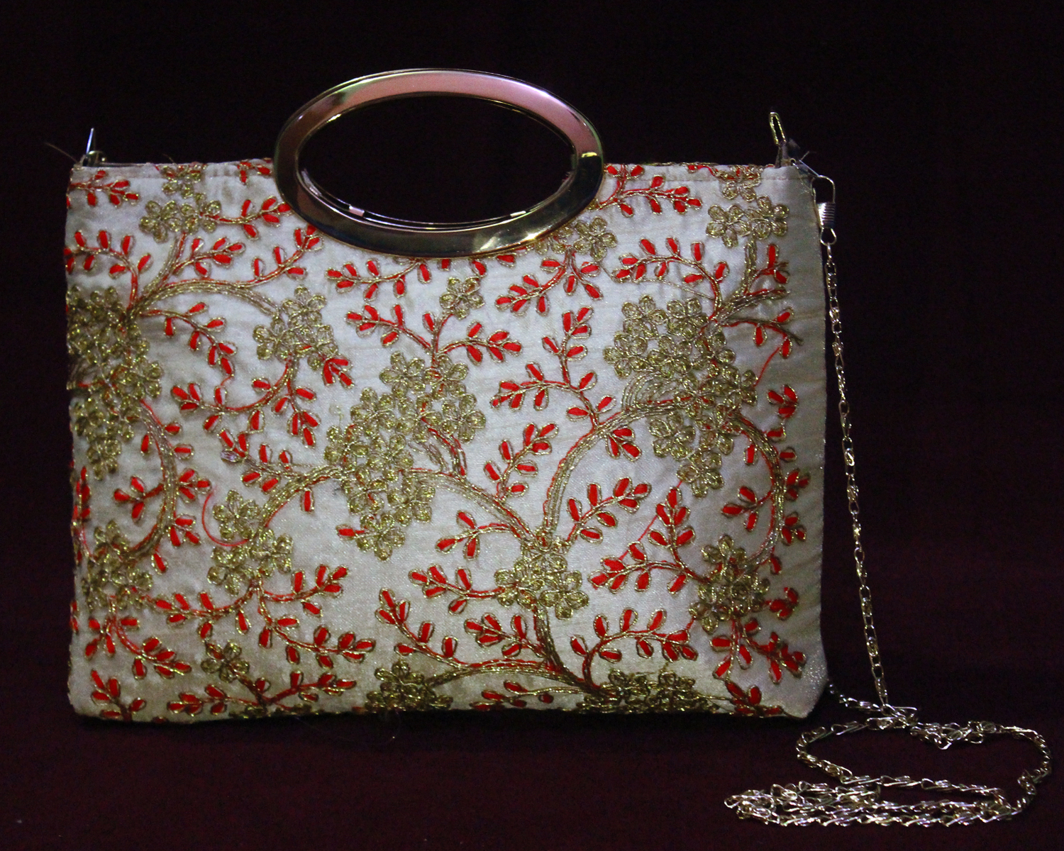 Fancy Handbags For Ladies | Fabric Embroidery Fancy Clutch Bag Hand Purse