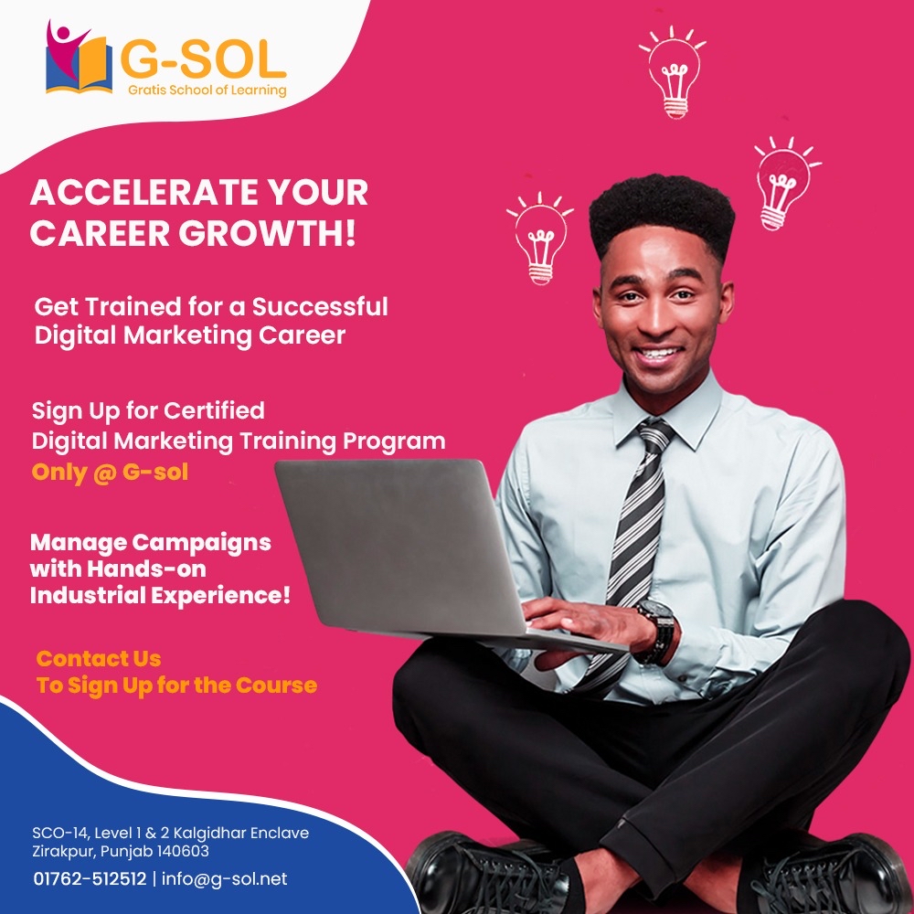 Digital marketing industrial training in Zirakpur
