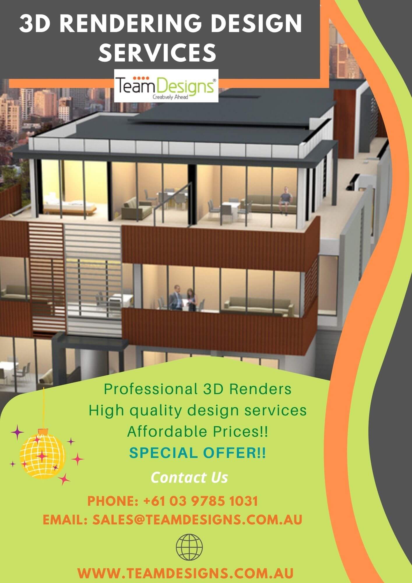 Team designs, 3D Rendering services