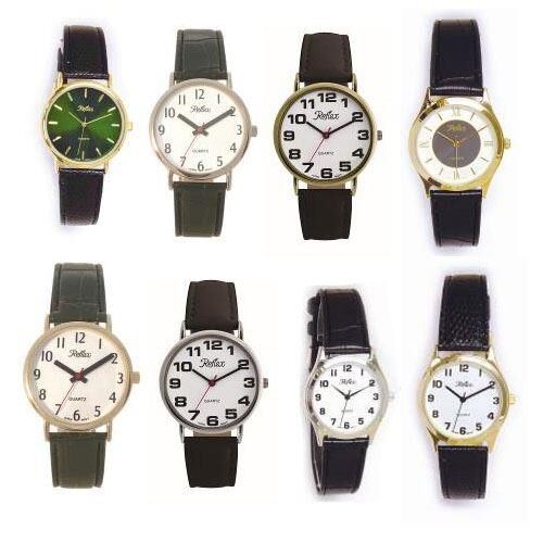 Buy Wholesale Reflex Men's White Dial Gold/Silver Case Leather Strap Watch